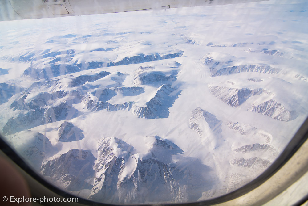 Vue aérienne de Baffin island par avion parc Auyuittuq